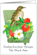 Sending Love Georgia Peach Bird Cherokee Rose Custom card