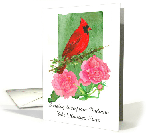 Sending Love from Indiana Cardinal Peony Custom card (1889702)