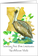 Sending Love from Louisiana Pelican Magnolia Custom card