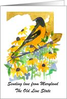 Sending Love from Maryland Baltimore Oriole Custom card