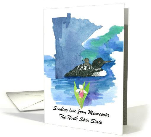 Sending Love from Minnesota Loon Lady Slipper Custom card (1889968)