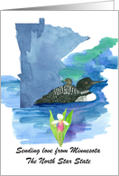 Sending Love from Minnesota Loon Lady Slipper Custom card