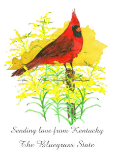 Sending Love from Kentucky Cardinal Goldenrod Custom