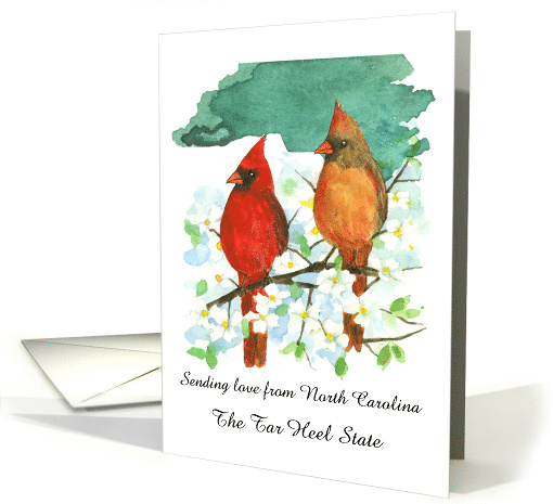 Sending Love from North Carolina Cardinal Dogwood Custom card