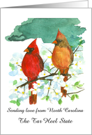 Sending Love from North Carolina Cardinal Dogwood Custom card