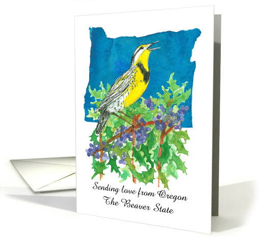 Sending Love Oregon Meadowlark Grape Custom card (1891590)