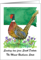 Sending Love South Dakota Pheasant Pasque Flower Custom card