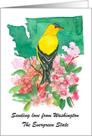 Sending Love Washington Rhododendron Flower Custom card
