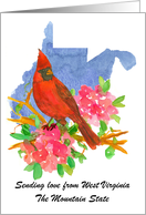 Sending Love West Virginia Cardinal Rhododendron Custom card