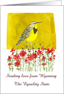 Sending Love Wyoming Meadowlark Indian Paintbrush Custom card