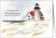 Race Point Lighthouse Provincetown Cape Cod Watercolor card