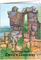 Greetings From Devil’s Doorway Wisconsin Lake Mountains card