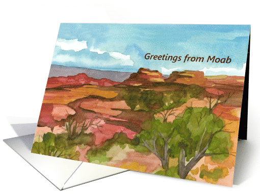 Greetings From Moab Southwest Desert Red Rock Mountains card (1892756)