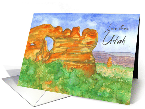 Love From Utah Southwest Desert Sagebrush Mountains card (1892762)