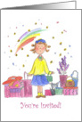 Diva Girl Birthday Party Invitation Dog Rainbow card