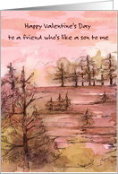 Happy Valentine’s Day Like A Son To Me Trees Custom card