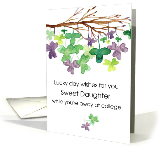 Happy St Patrick's Day Away At College Shamrock Custom card (1894954)