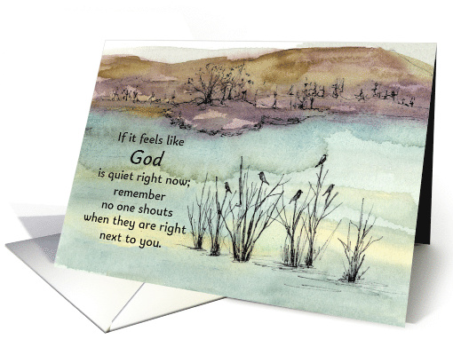 God Is With You Encouragement Desert Mountain Lake card (1895786)