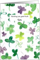 Happy St Patrick’s Day Away At College Shamrock Custom card
