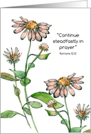 Praying for You Scripture Romans 12 Pink Wildflowers card