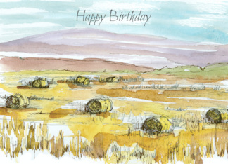 Happy Birthday Favorite Farmer Hay Bales Field