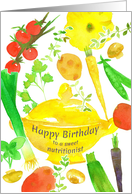 Happy Birthday Nutritionist Vegetable Soup Food card