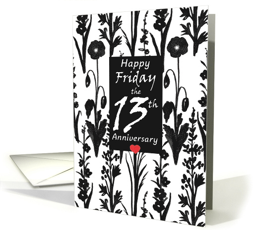 Happy Anniversary Friday the 13th Black Flowers card (1898710)