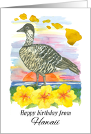 Happy Birthday from Hawaii Islands Goose Hibiscus card