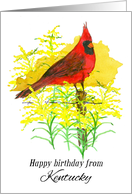 Happy Birthday from Kentucky Cardinal Goldenrod card