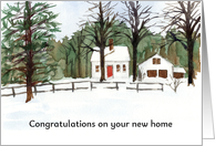 Congratulations New Country Home Winter Snow Trees card