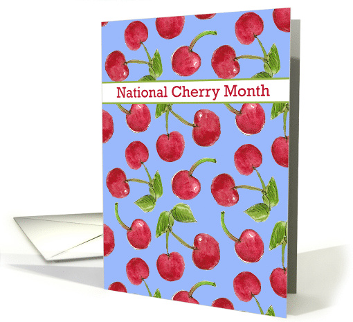 National Cherry Month February Red Fruit Blue card (1903072)