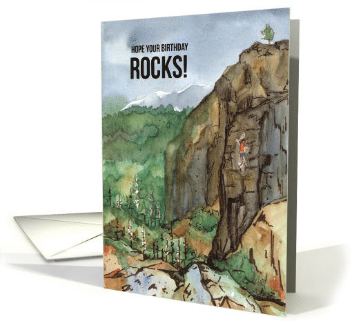Rock Climbing Birthday Mountain Cliff Forest card (1903620)