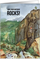 Rock Climbing Birthday Mountain Cliff Forest card