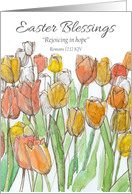Easter Blessings Hope Romans Scripture Tulips card