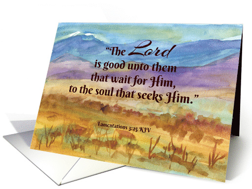 Lenten Season Lamentations Scripture Mountains card (1904074)