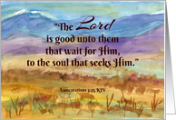 Lenten Season Lamentations Scripture Mountains card