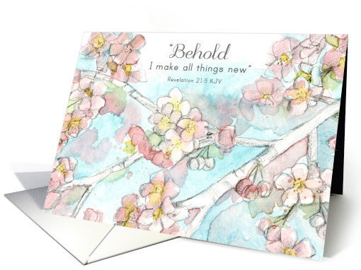 Happy Easter Scripture Cherry Blossom Tree Spatter card (1905412)
