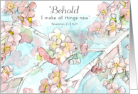 Happy Easter Scripture Cherry Blossom Tree Spatter card