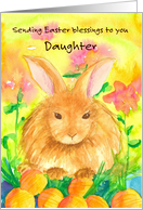 Easter Blessings Daughter at College Rabbit Personalized card