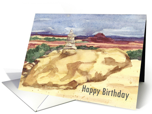 Happy Birthday Rocks Mountain Desert Landscape card (1906320)