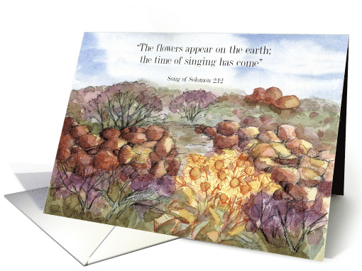 Happy Spring Scripture Bible Desert Flowers Landscape card (1907210)