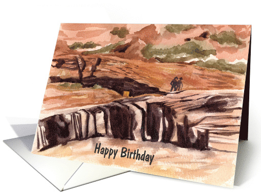 Happy Birthday Hiking Mountain Desert Landscape card (1907506)