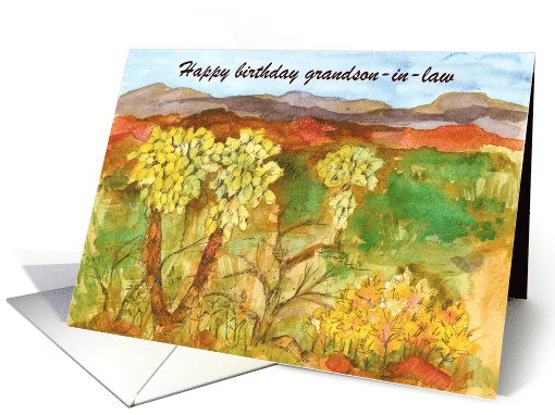 Happy Birthday Grandson in Law Desert Cactus Custom card (1908686)