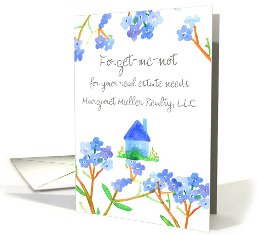 Real Estate Promotional Forget Me Not House Custom card (1909280)