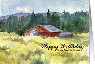 Happy Birthday Favorite Farmer Barn Landscape card