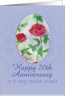 Happy 20th Anniversary Special Couple Red Roses card