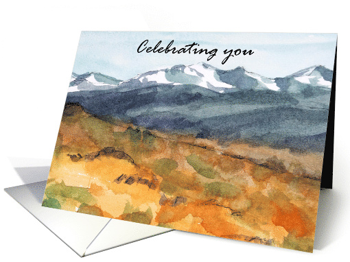 Celebrating You Happy Birthday God's Blessings Mountains card
