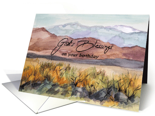 God's Blessings On Your Birthday Desert Mountains card (1916636)