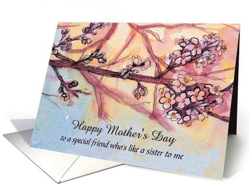 Happy Mother's Day Like a Sister to Me Flowers Custom card (1917228)
