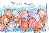 Thank You Seashells Ocean Beach Spatter Custom card